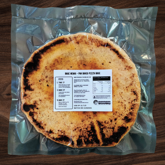 Baseheads 12" frozen pizza base with neapolitan sauce